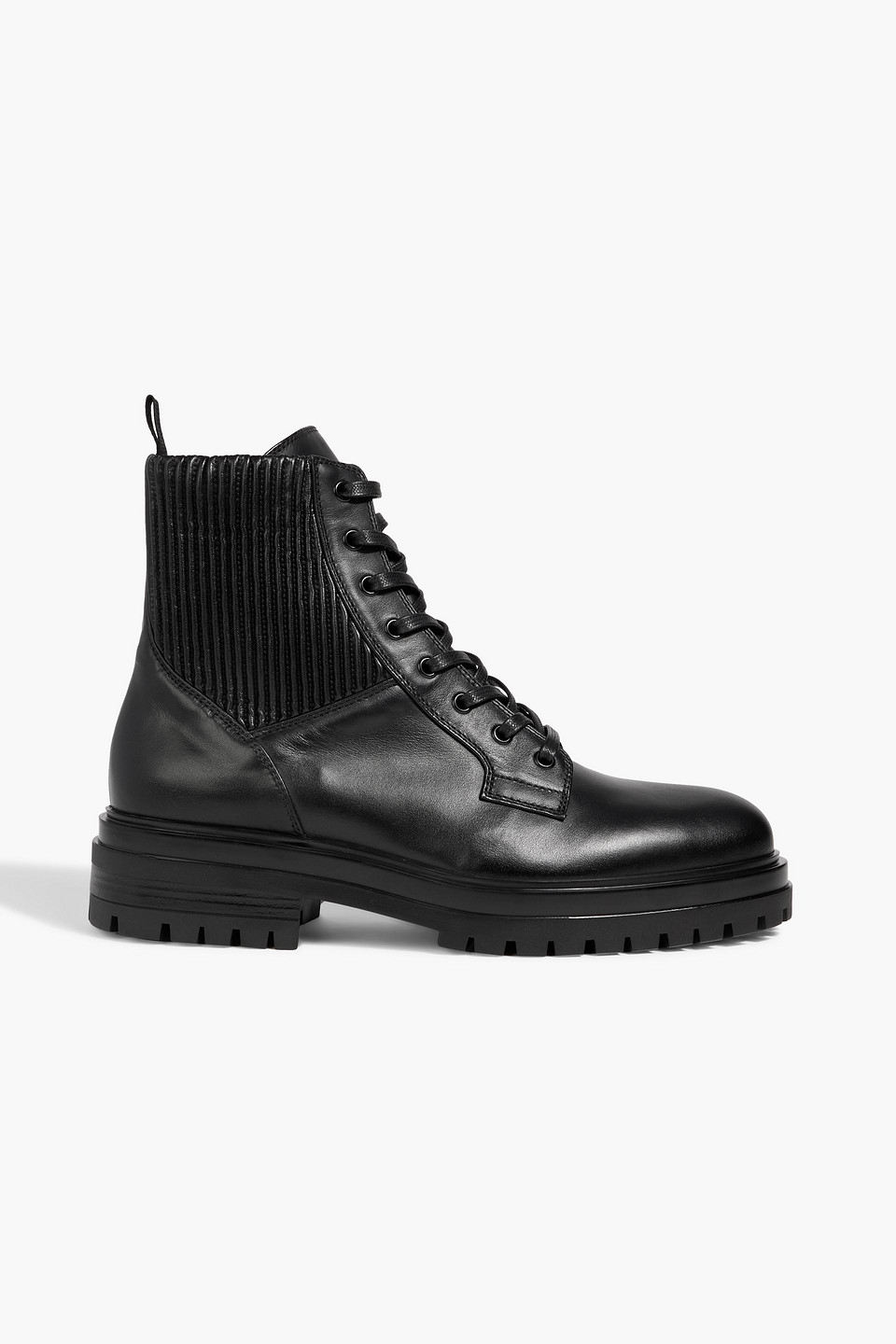 Gianvito Rossi Martis Leather Brogue Boots In Black