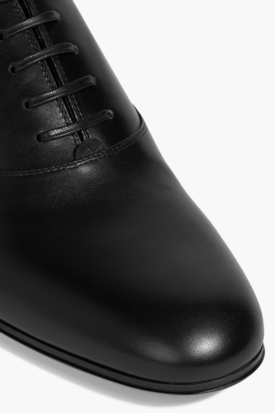 Gianvito Rossi Vittorio Leather Derby Shoes In Black