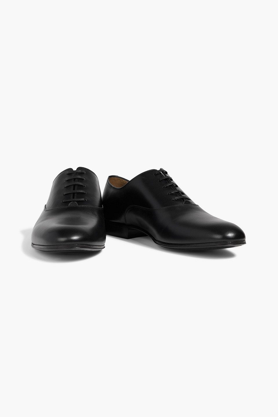 Gianvito Rossi Vittorio Leather Derby Shoes In Black