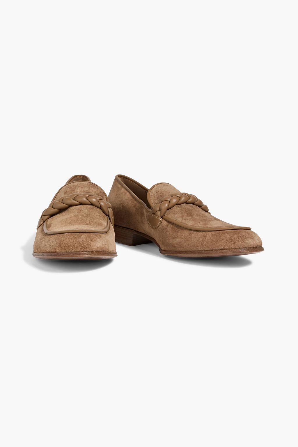 GIANVITO ROSSI Belem leather-trimmed suede loafers
