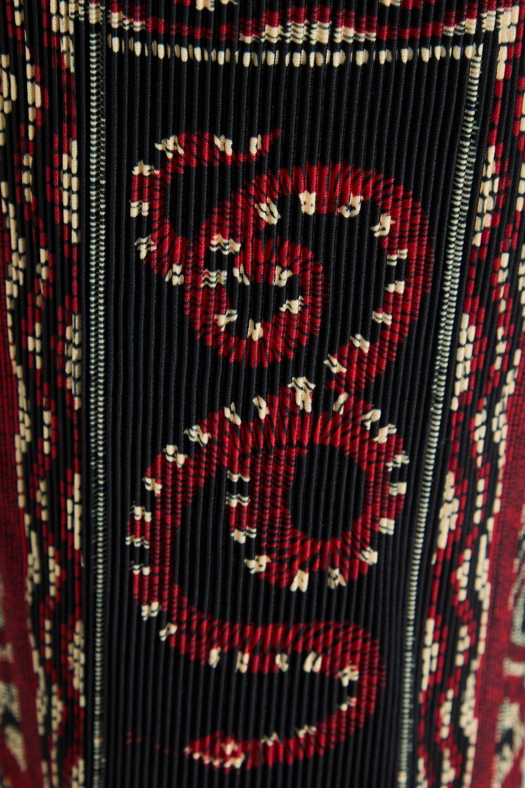 FARM RIO Pleated printed satin wide-leg pants