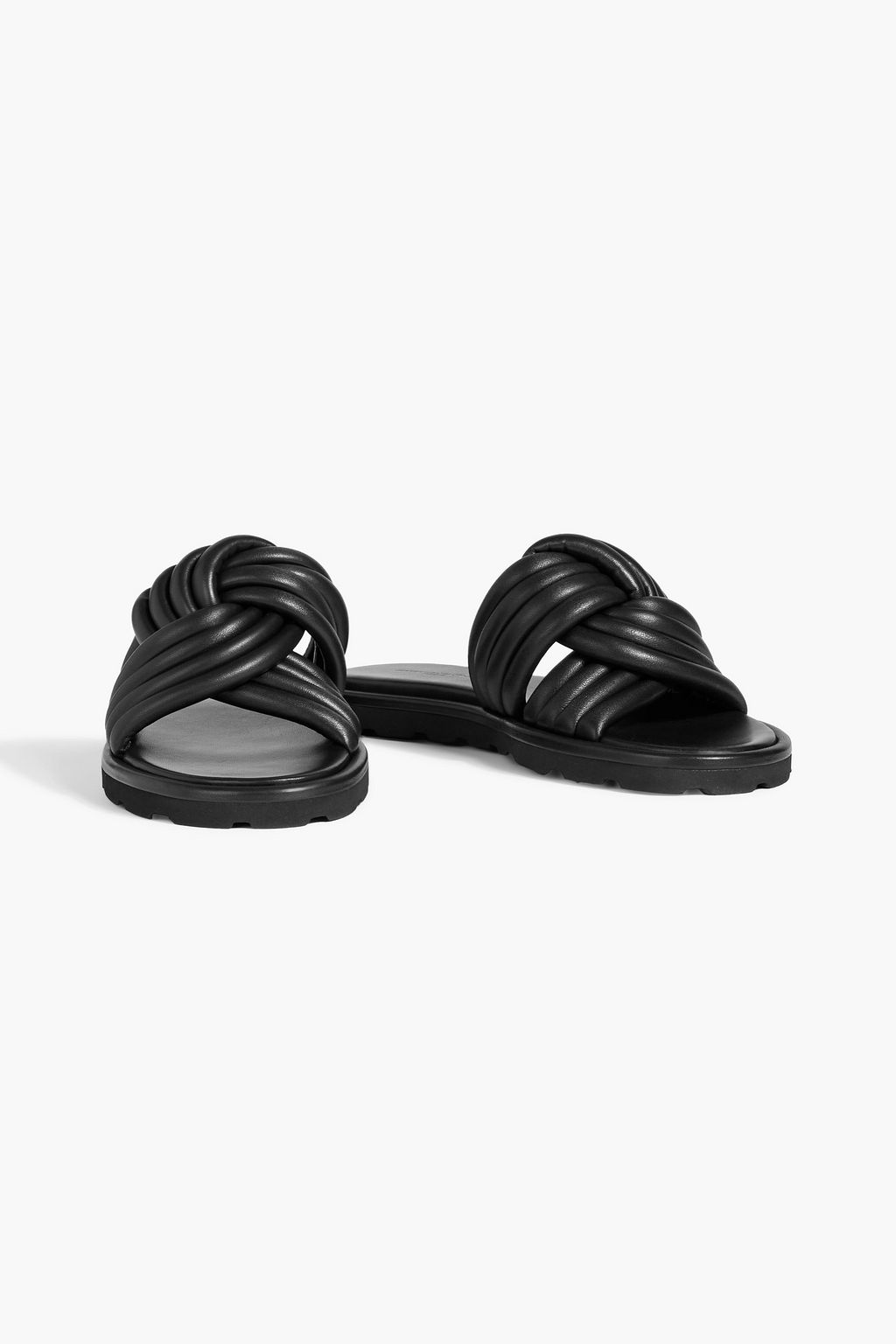 GIANVITO ROSSI Ottavia twisted padded leather slides | THE OUTNET