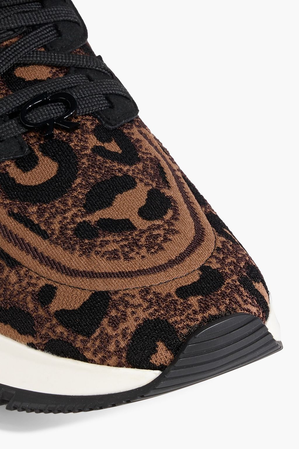 GIANVITO ROSSI Glover leopard jacquard-knit sneakers