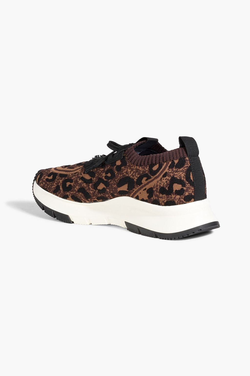 GIANVITO ROSSI Glover leopard jacquard-knit sneakers