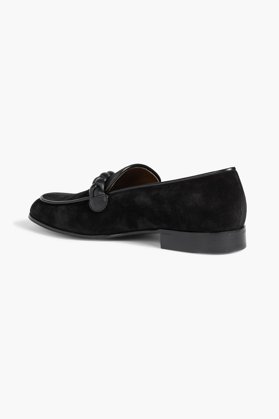 Gianvito Rossi Belem Leather-trimmed Suede Loafers In Black