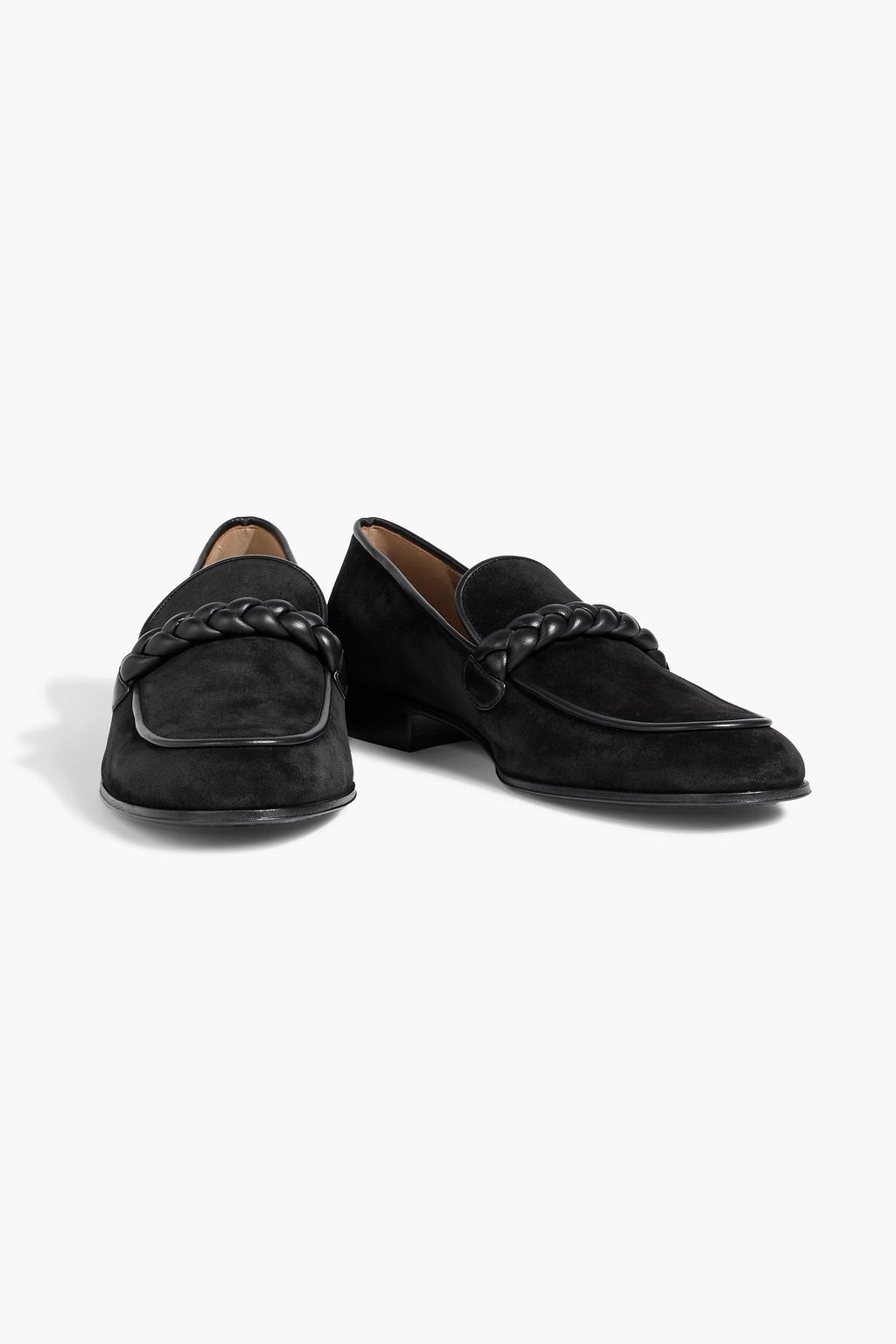 GIANVITO ROSSI Belem leather-trimmed suede loafers