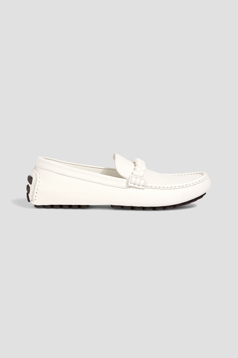 Gianvito Rossi Monza Braid-trimmed Leather Loafers In White