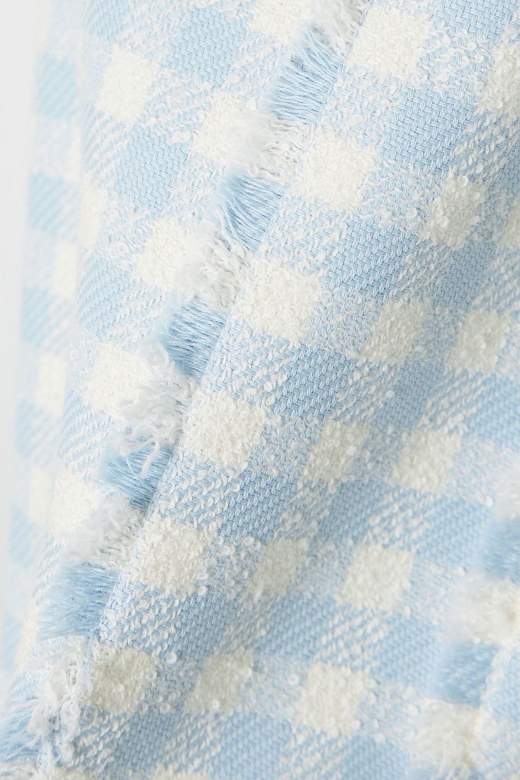 BALMAIN Frayed gingham cotton-blend tweed mini dress