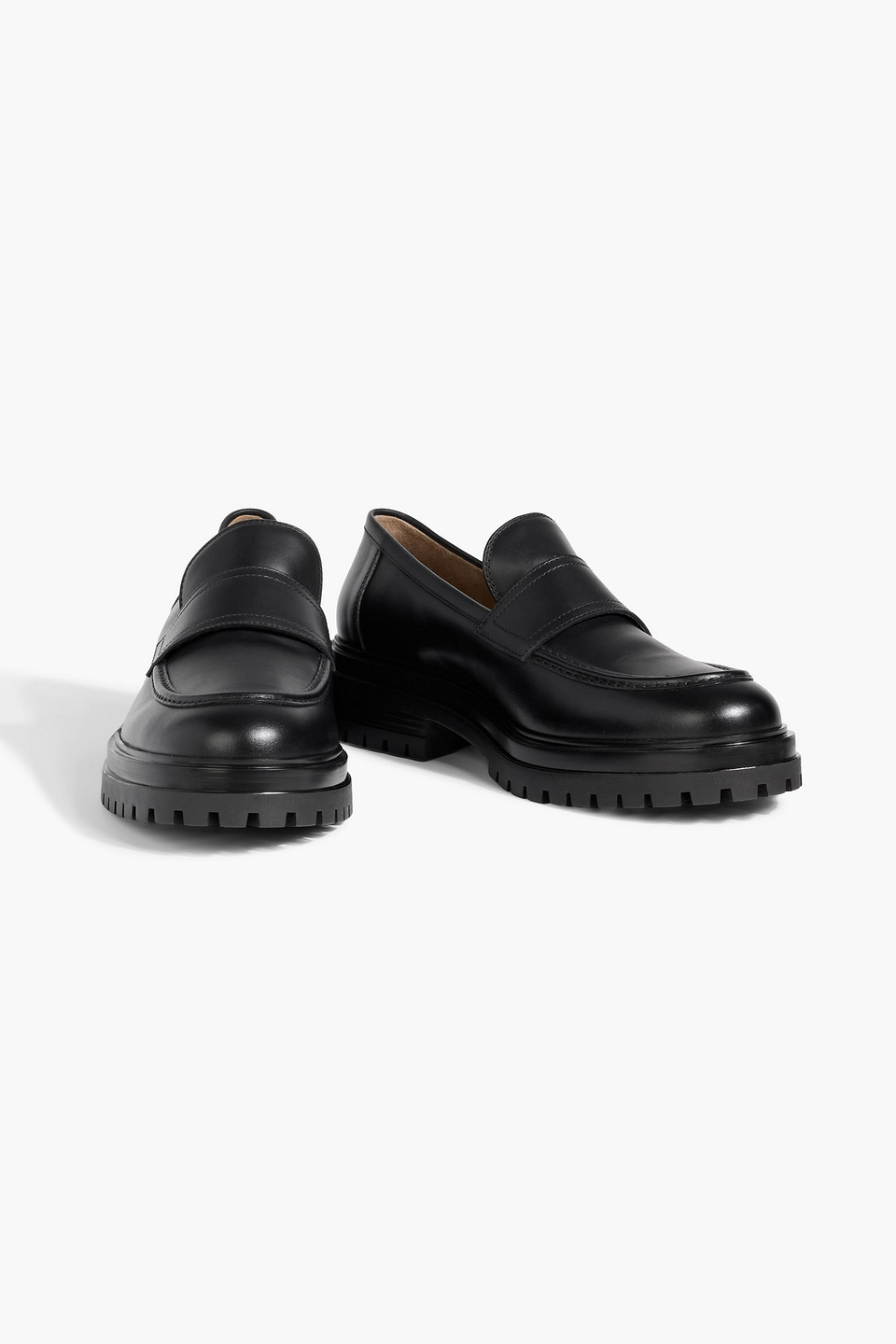 Gianvito Rossi Paul Leather Loafers In Black