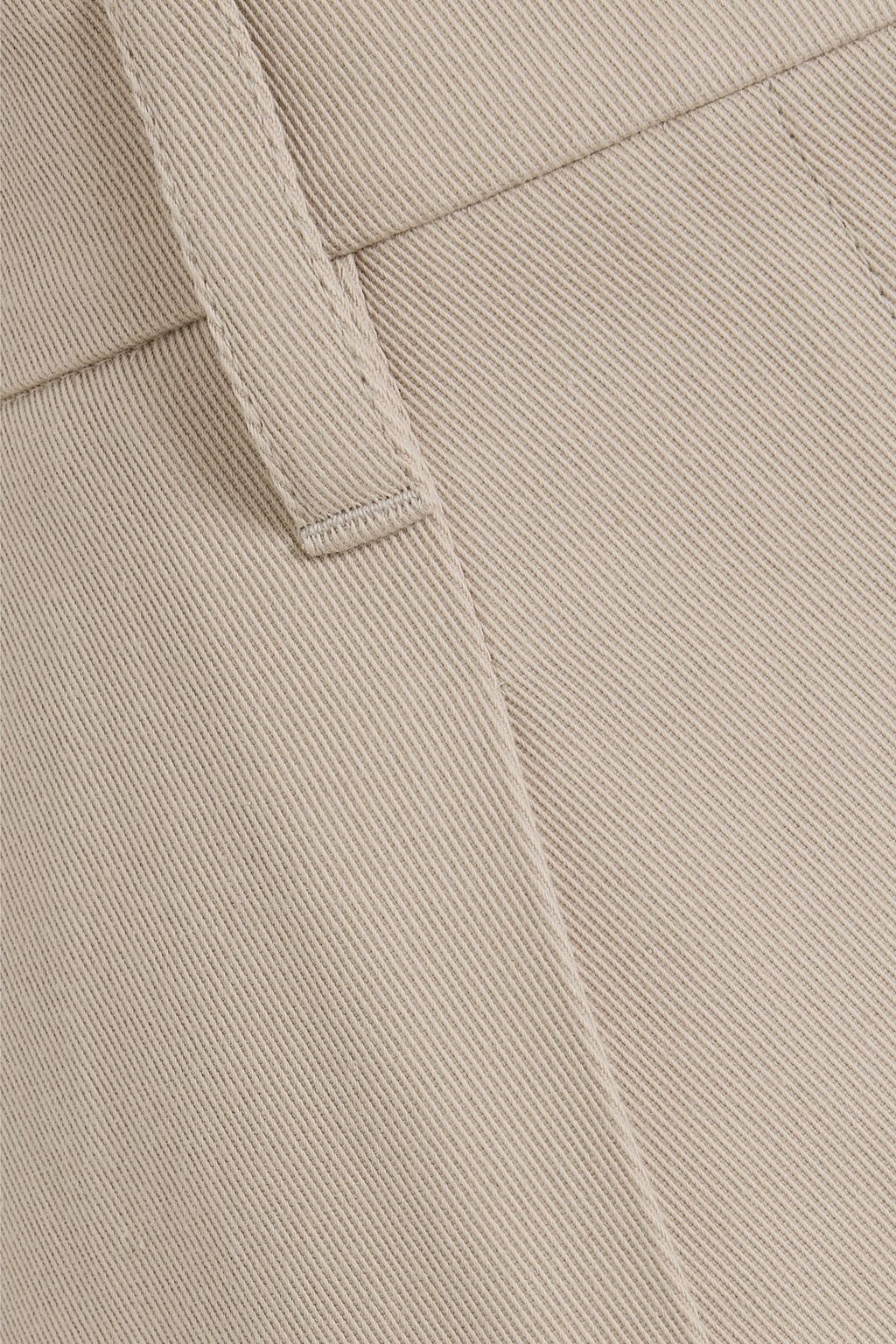 BRUNELLO CUCINELLI Bead-embellished cotton and wool-blend gabardine tapered pants