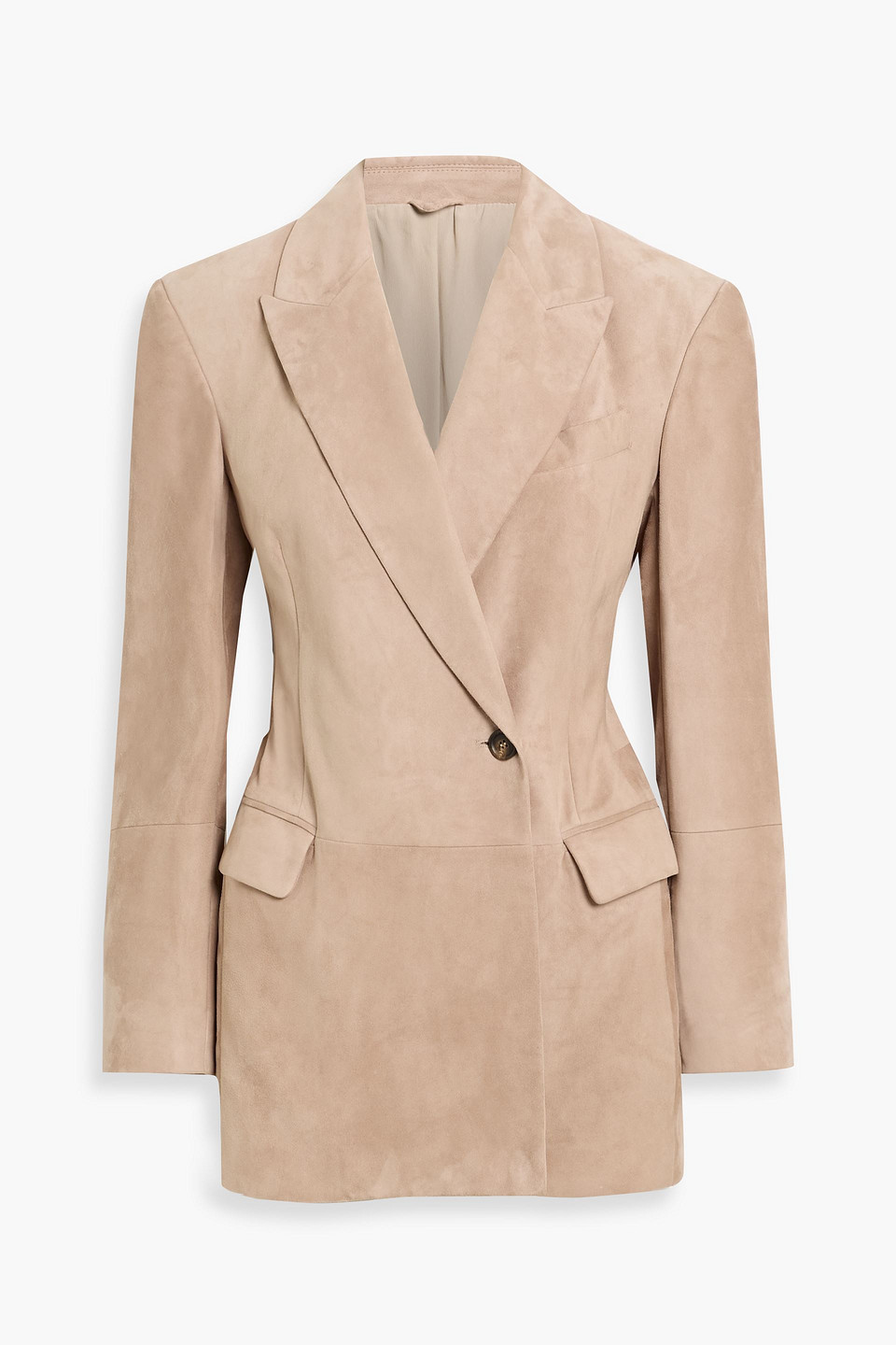 Brunello Cucinelli Suede Blazer In Neutral