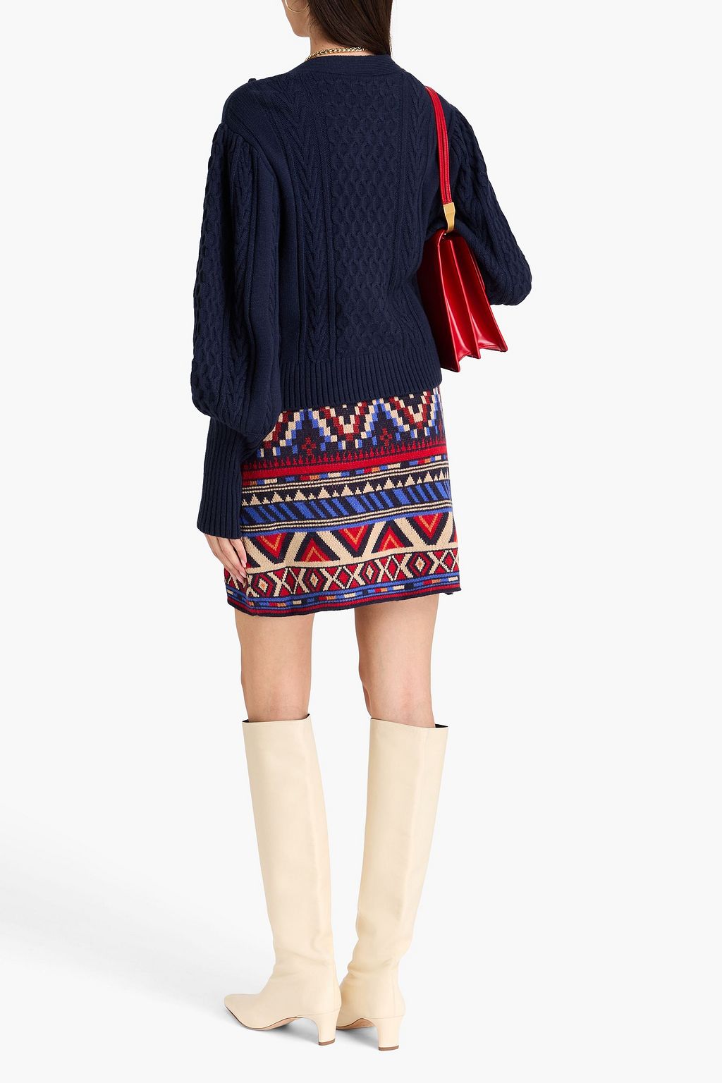 FARM RIO Jacquard-knit mini skirt