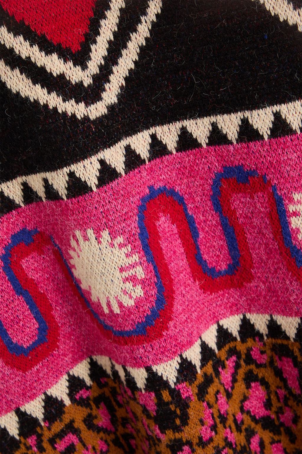 FARM RIO Ainika jacquard-knit midi skirt