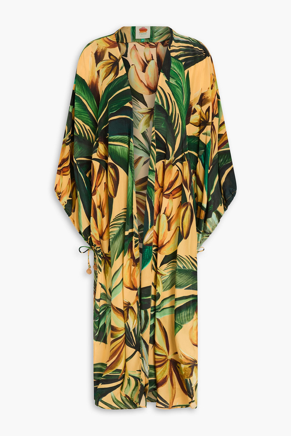 Farm Rio Printed Crepe De Chine Coverup In Multi
