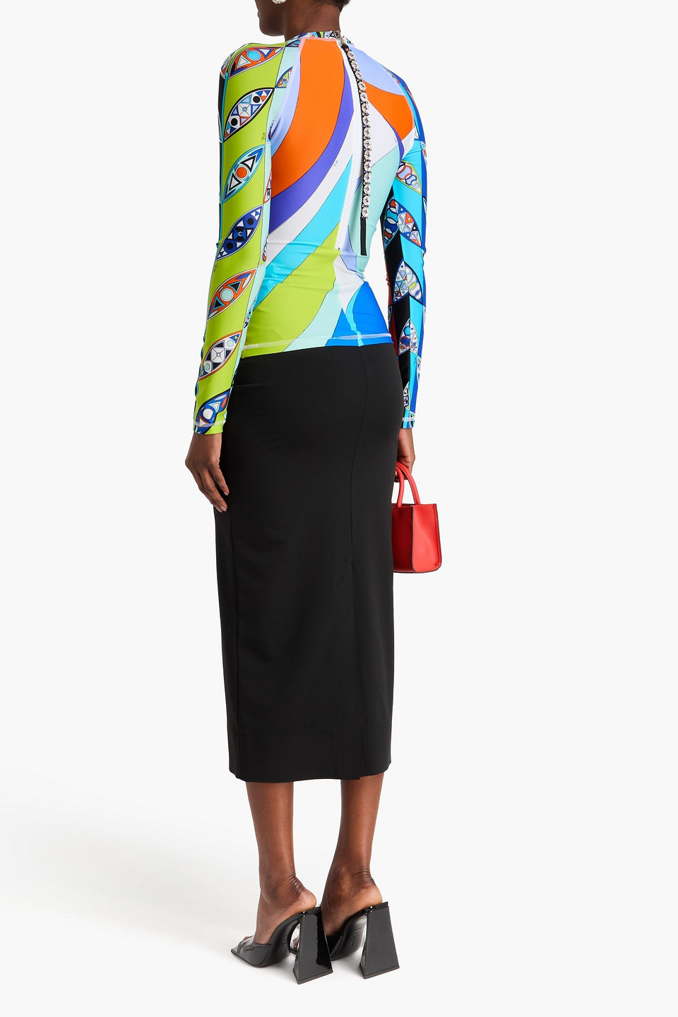  Pucci - Printed Stretch-jersey Top - Orange - Xs 
