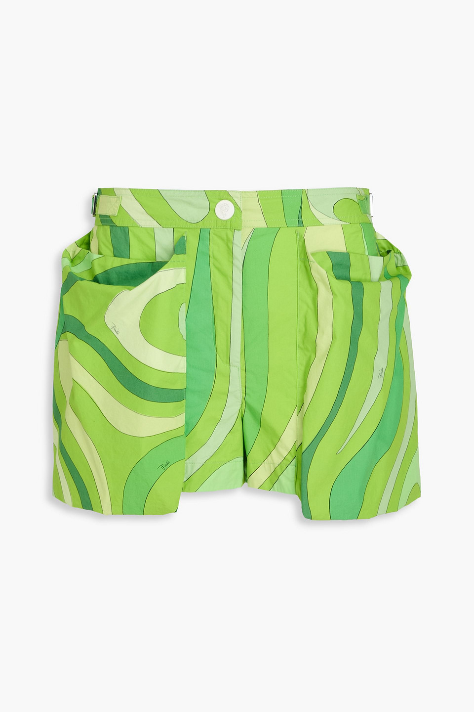 Pucci Printed Cotton Shorts In Green