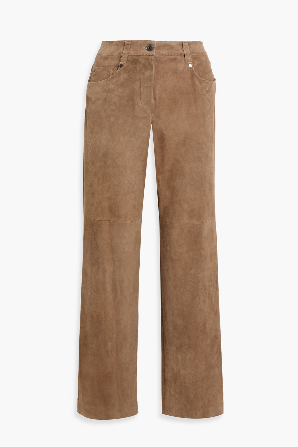 brunello cucinelli - suede straight-leg pants - brown - it 42