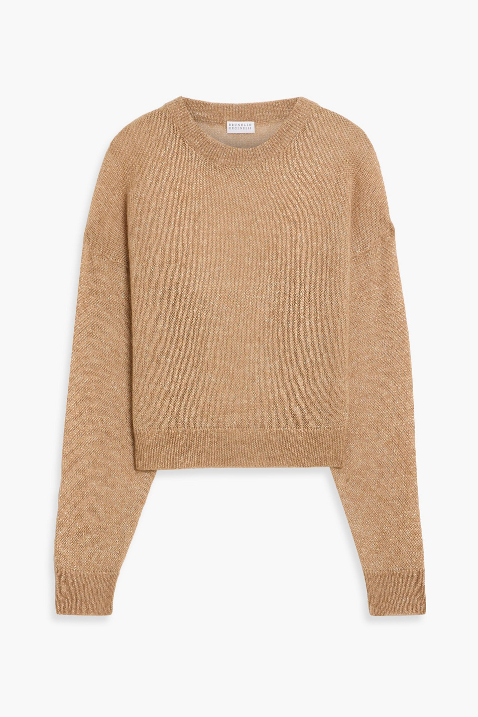 Brunello Cucinelli Metallic Knitted Sweater In Brown