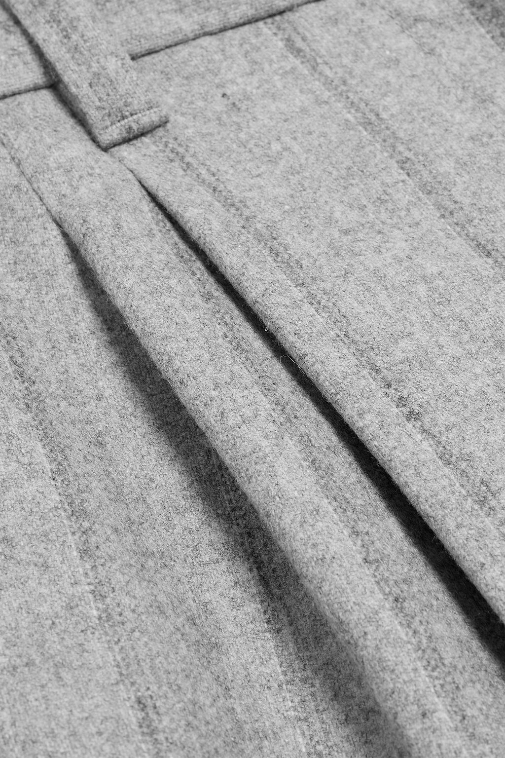 BRUNELLO CUCINELLI Pleated pinstriped wool-blend wide-leg pants