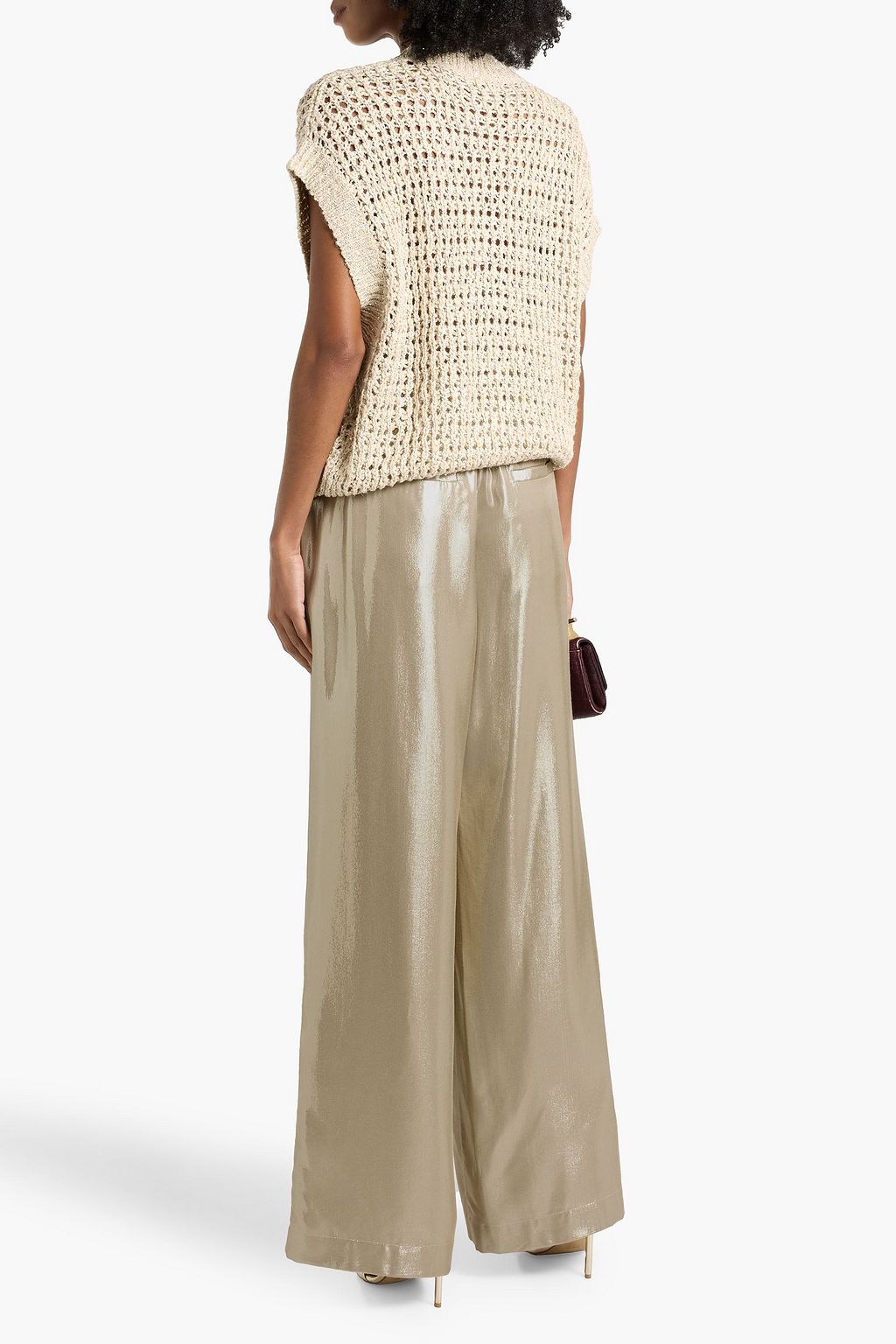 BRUNELLO CUCINELLI Lamé wide-leg pants