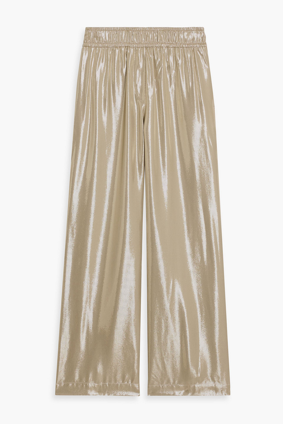 Brunello Cucinelli Lamé Wide-leg Pants In Gold