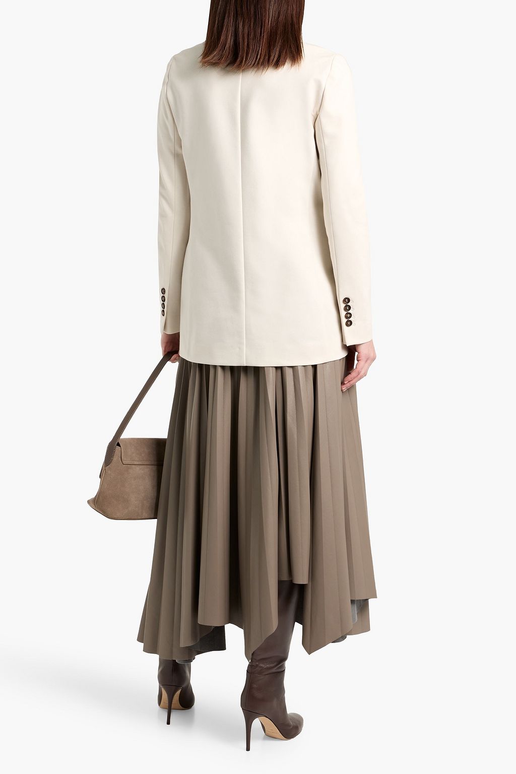 BRUNELLO CUCINELLI Bead-embellished cotton-blend jersey blazer