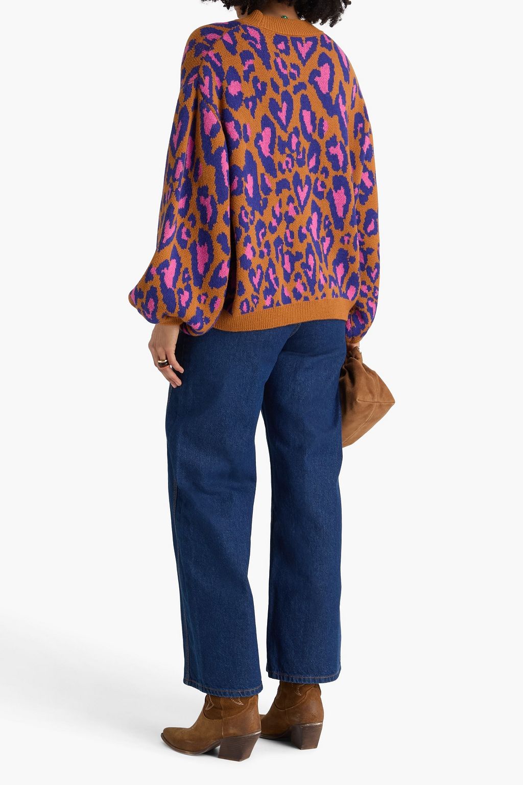 FARM RIO Jacquard-Pullover mit Leopardenmuster