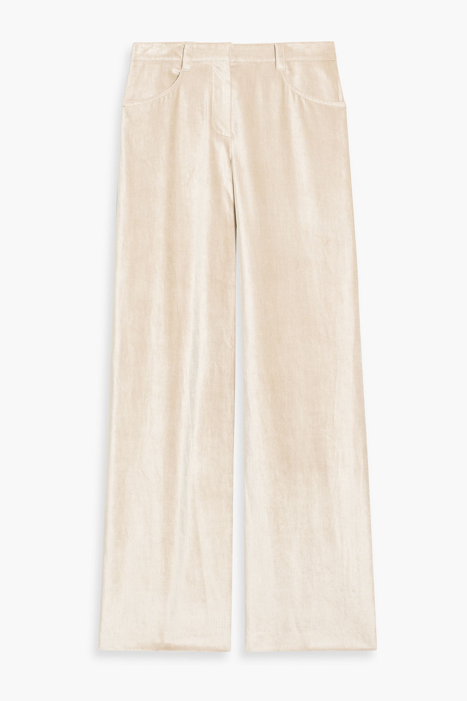 Brunello Cucinelli Cotton-blend Velvet Wide-leg Pants In Pink