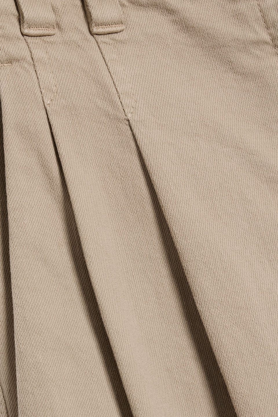 Brunello Cucinelli Pleated Cotton-blend Twill Wide-leg Pants In Sand