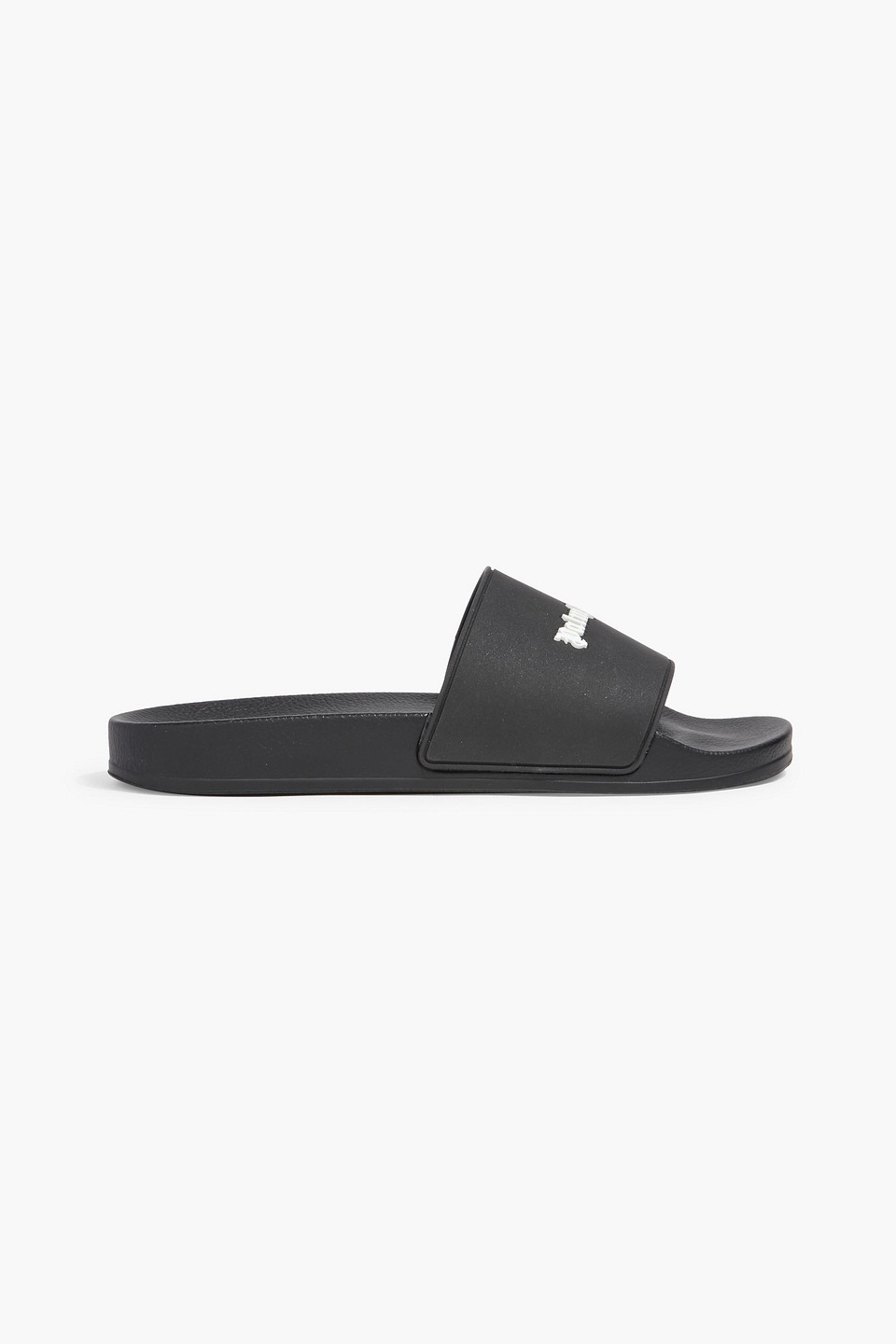 palm angels - appliquéd rubber slides - black - eu 39