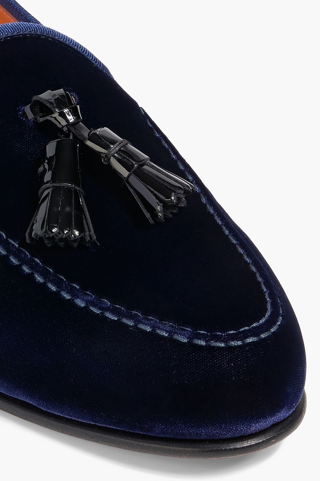 SANTONI Andrea tasseled velvet loafers