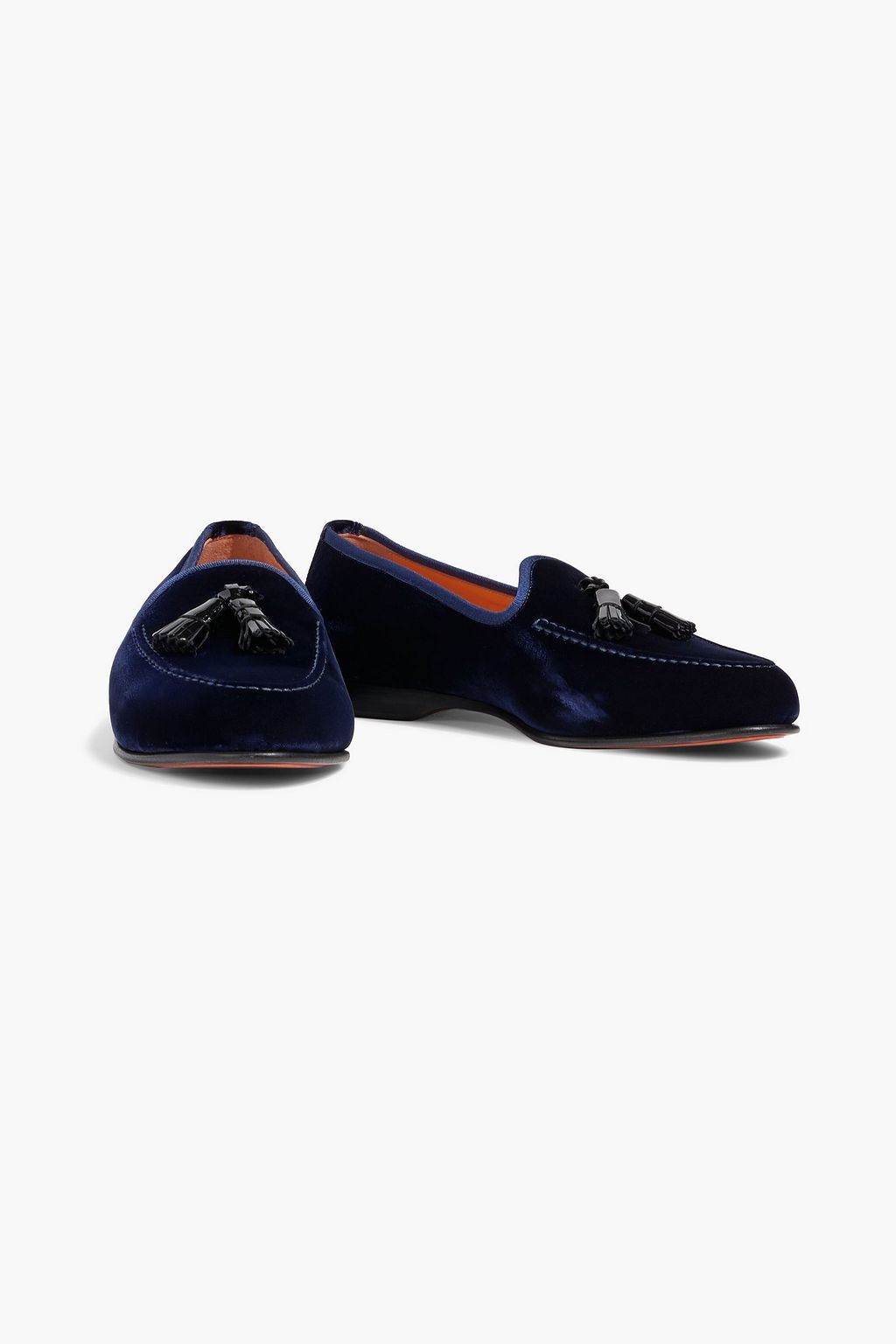 SANTONI Andrea tasseled velvet loafers