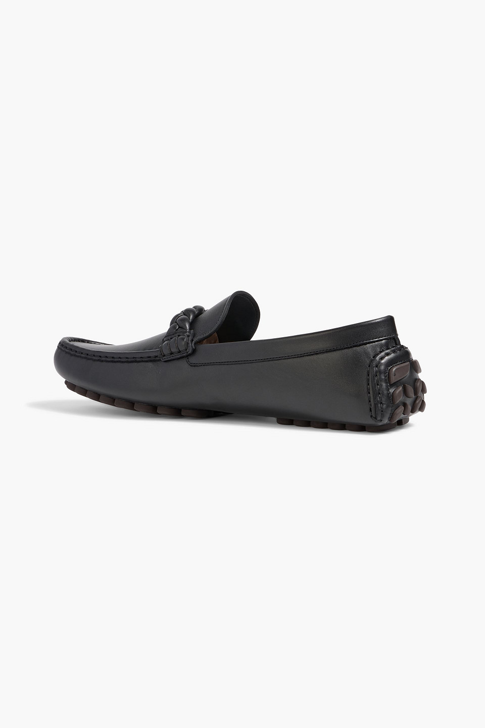 Gianvito Rossi Monza Braid-trimmed Leather Loafers In Black