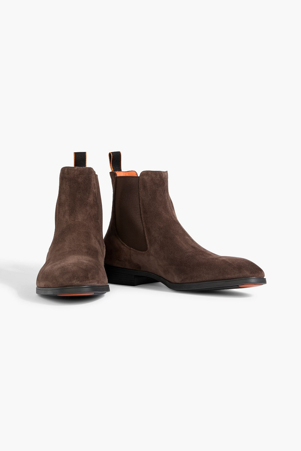 Santoni Detoxify Suede Chelsea Boots In Brown