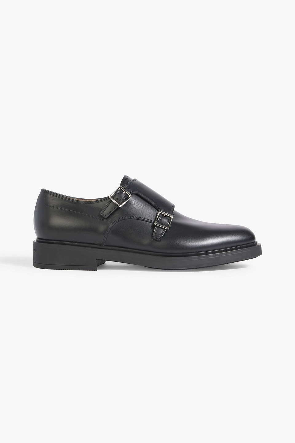 Gianvito Rossi Scott Leather Monk-strap Shoes In Black