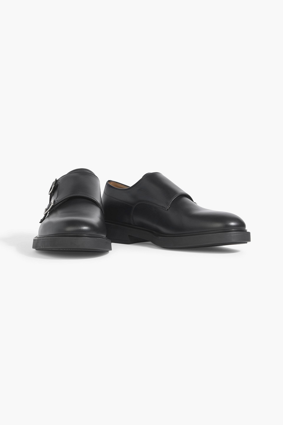 Gianvito Rossi Scott Leather Monk-strap Shoes In Black