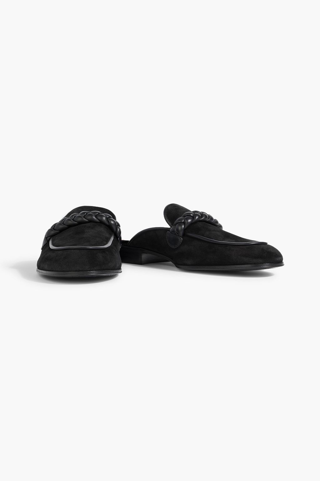 GIANVITO ROSSI Belem leather-trimmed suede slippers
