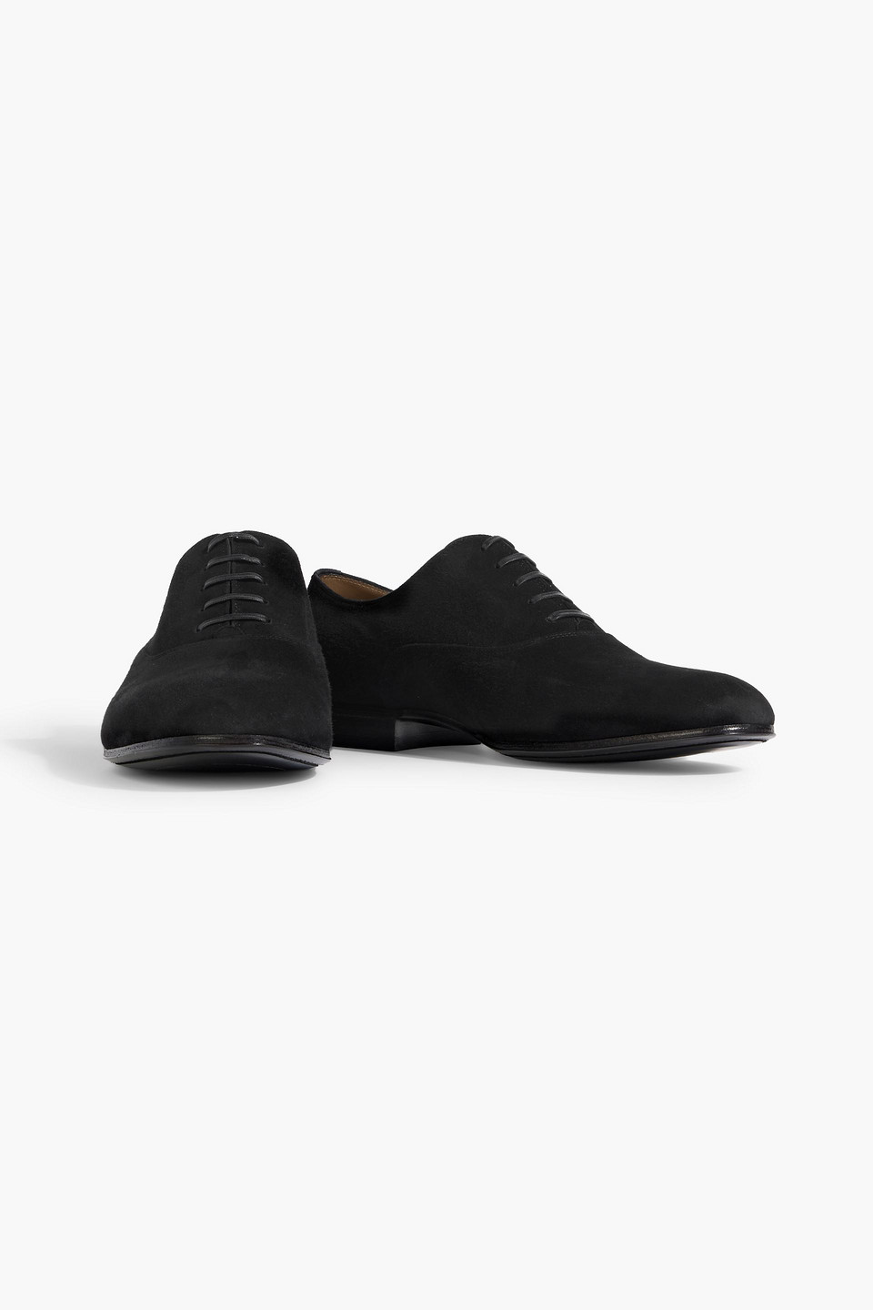Gianvito Rossi Vittorio Suede Derby Shoes In Black