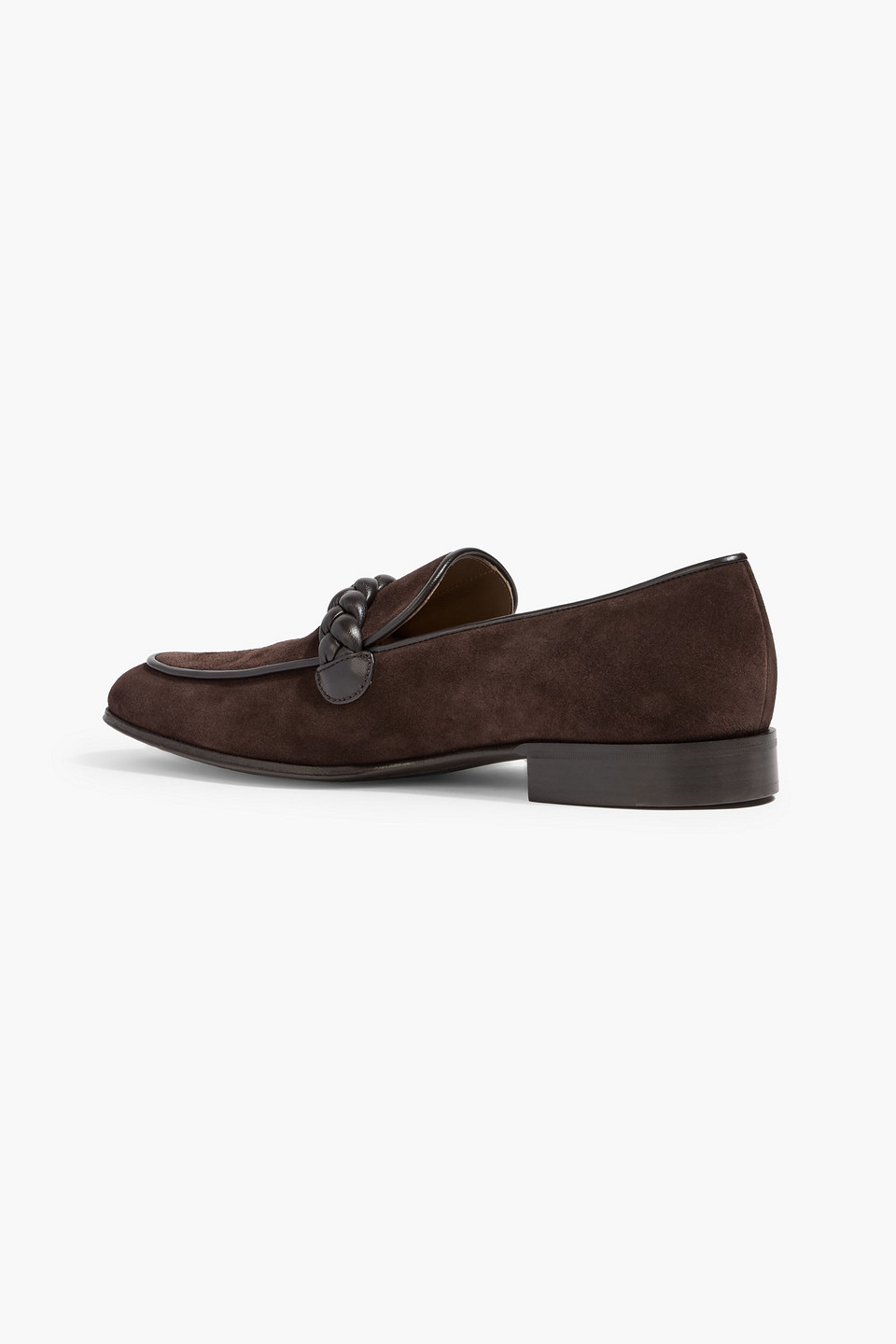 Gianvito Rossi Belem Leather-trimmed Suede Loafers In Brown