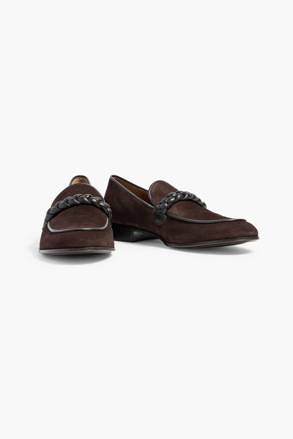 GIANVITO ROSSI Belem leather-trimmed suede loafers