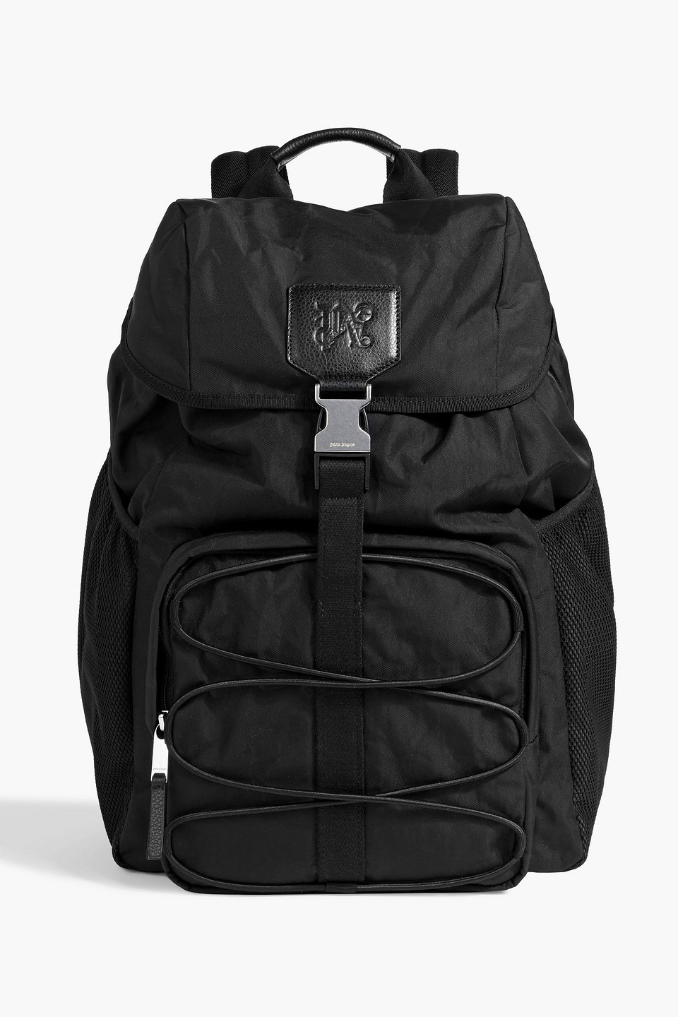 Palm Angels Monogram-debossed Canvas Backpack In Black