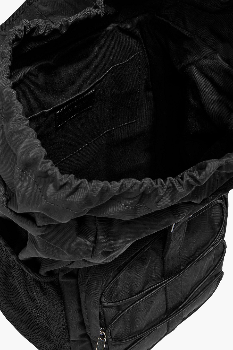 Palm Angels Monogram-debossed Canvas Backpack In Black