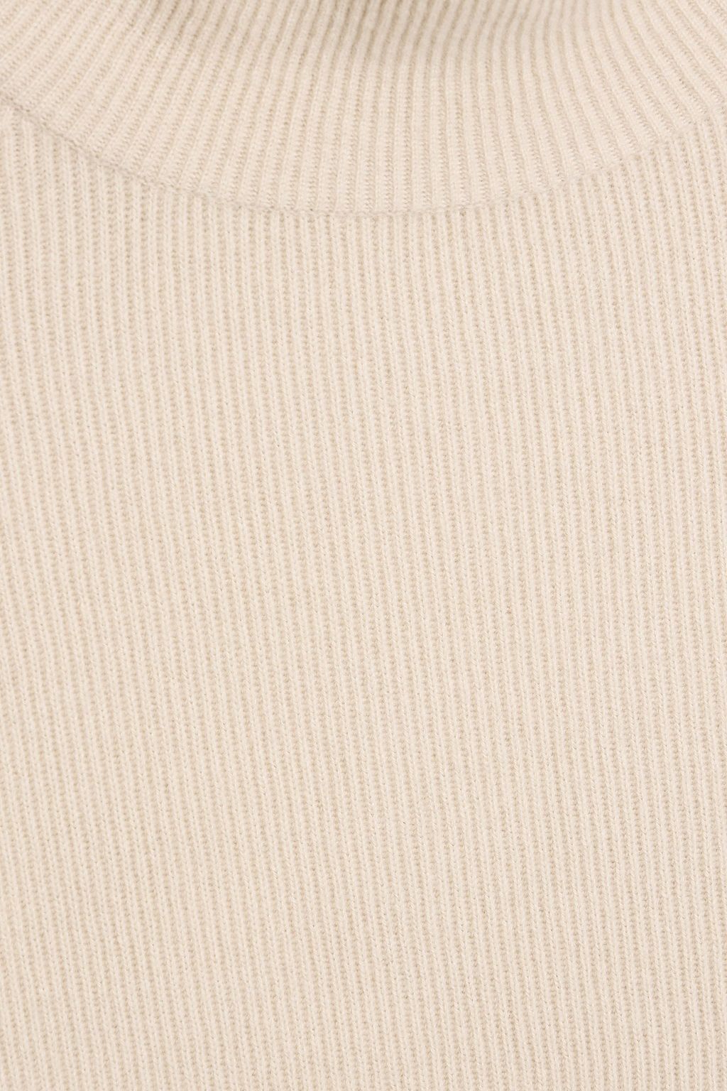 BRUNELLO CUCINELLI Bead-embellished ribbed cashmere turtleneck sweater