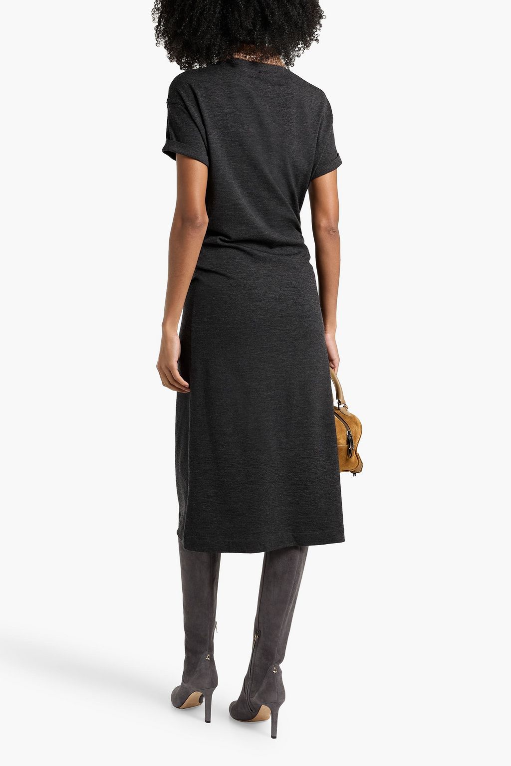 BRUNELLO CUCINELLI Embellished jersey midi dress