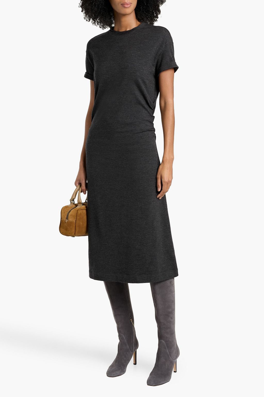 BRUNELLO CUCINELLI Embellished jersey midi dress