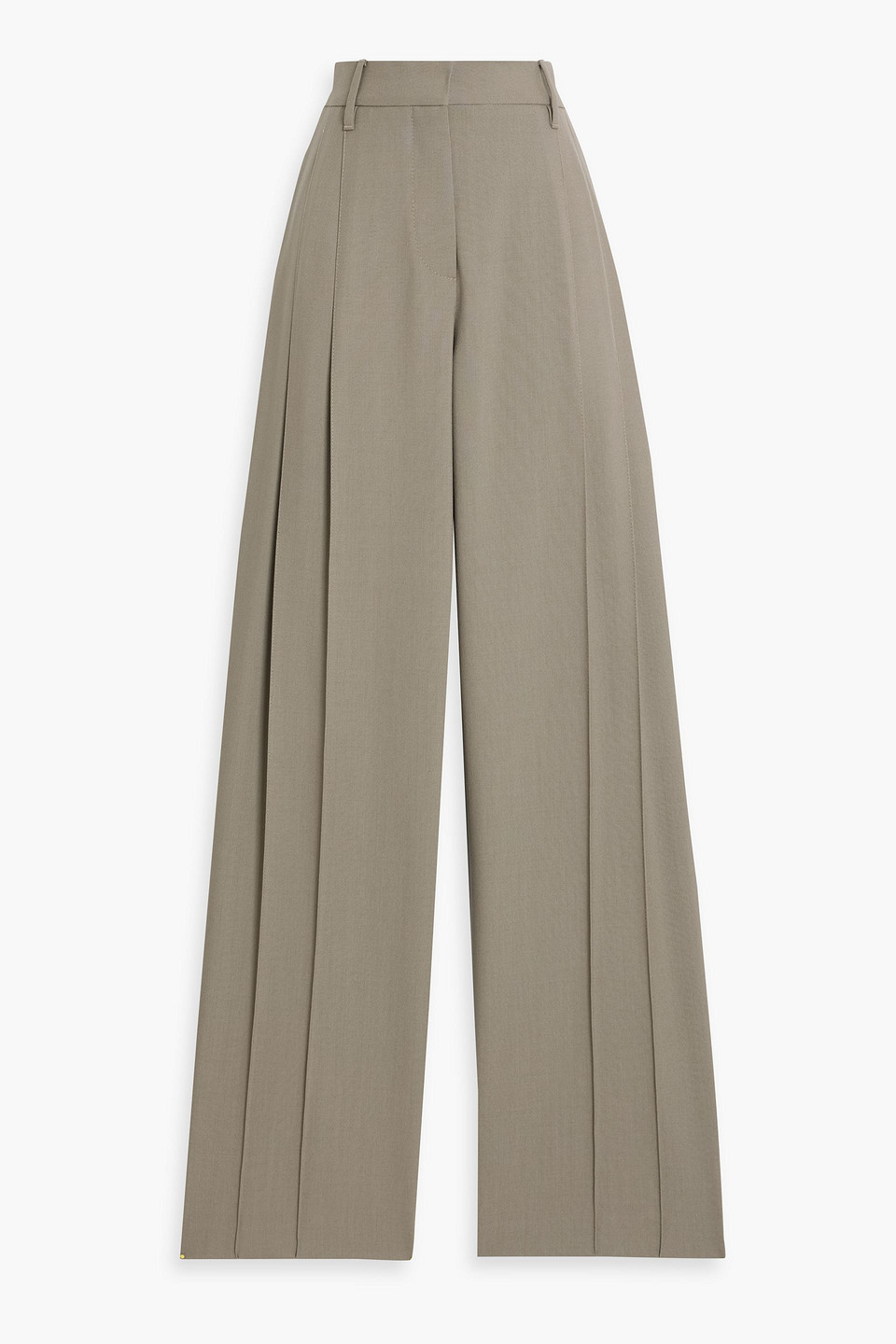 Brunello Cucinelli Pleated Wool And Mohair-blend Wide-leg Pants In Brown