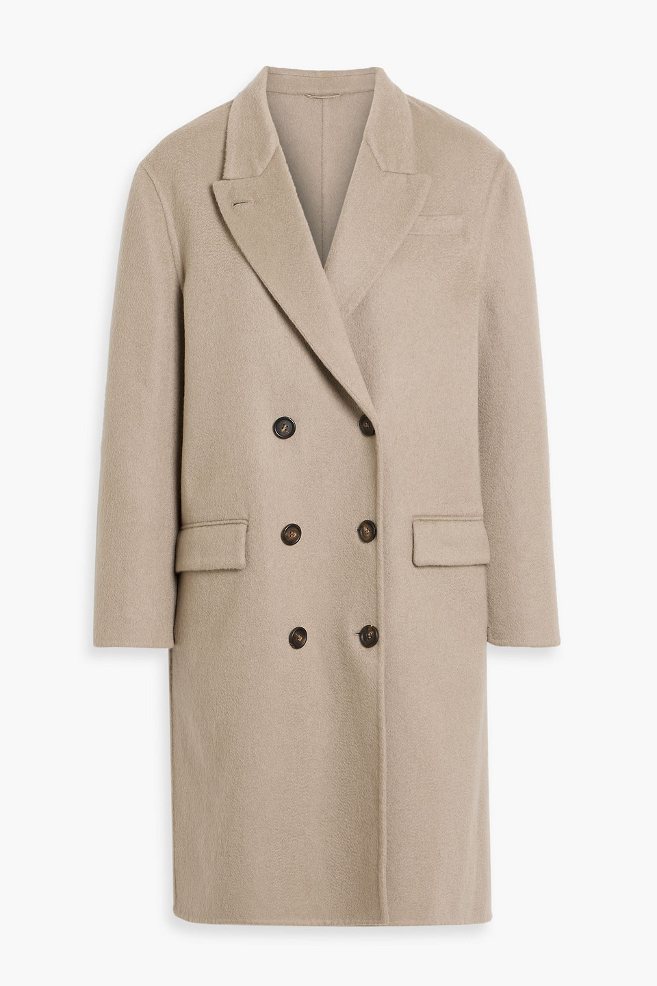 Brunello Cucinelli Double-breasted Cashmere-felt Coat In Neutral