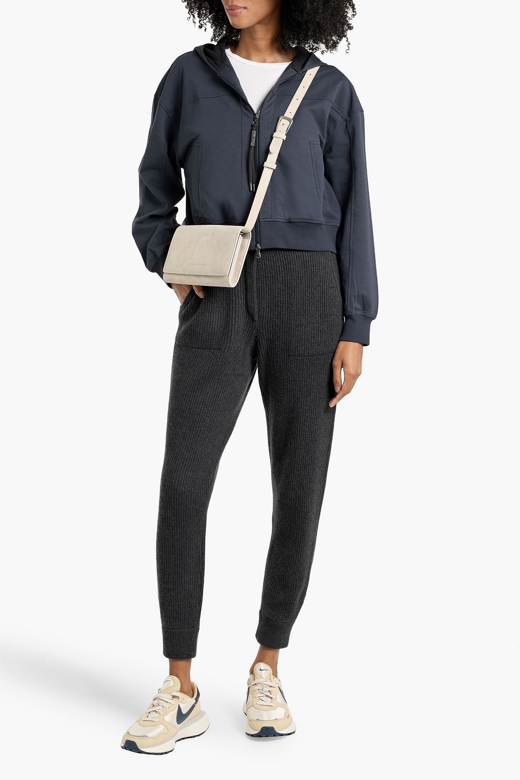 BRUNELLO CUCINELLI Cotton-blend jersey zip-up hoodie