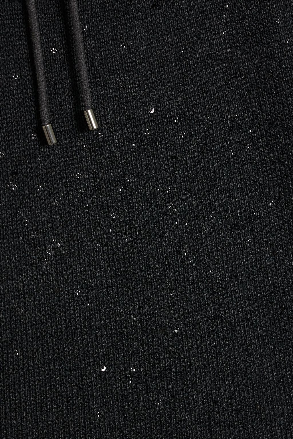 BRUNELLO CUCINELLI Fringed sequin-embellished linen and silk-blend skirt