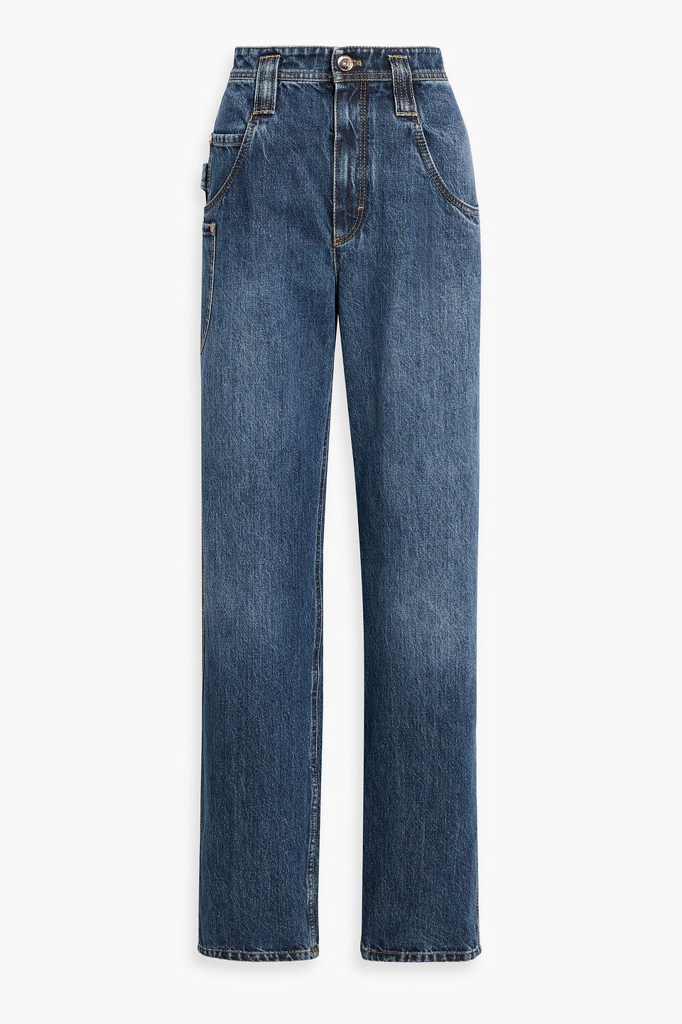 brunello cucinelli - high-rise straight-leg jeans - blue - it 42